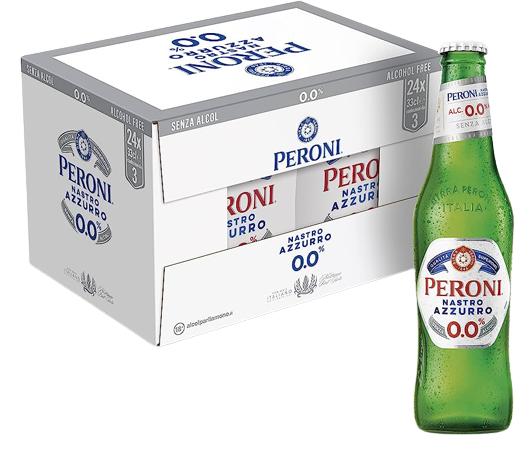 PERONI NASTRO AZZURRO BEER 0.0% ALCOHOL FREE LAGER 33 CL (24 in a box ...