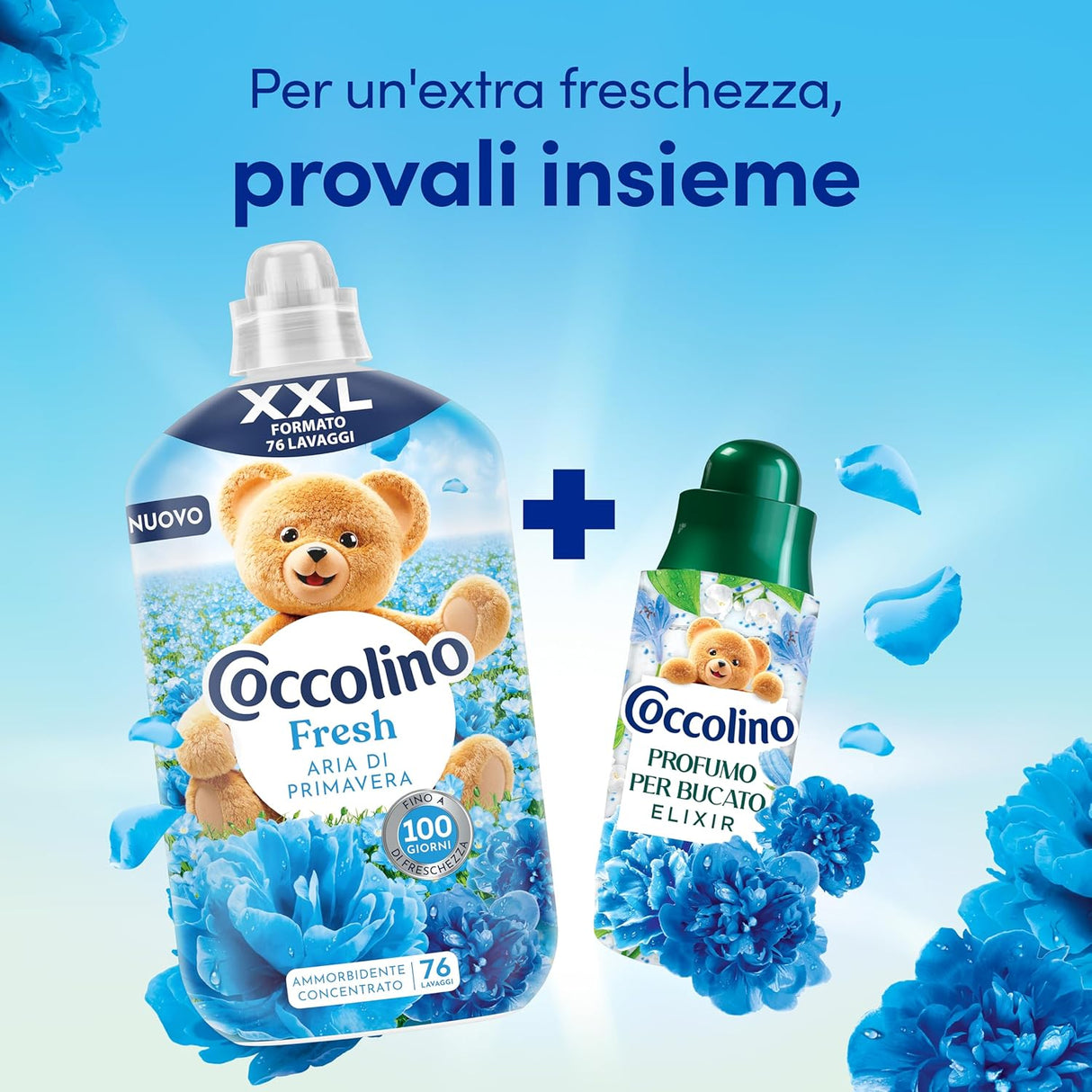 COCCOLINO SOFTENER CONCENTRATED FRESH ARIA DI PRIMAVERA 87 WASHES 952 ML (6 in a box)