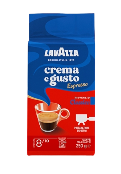 LAVAZZA COFFEE GROUND CREMA E GUSTO ESPRESSO CLASSICO 250 GR (20 in a box)