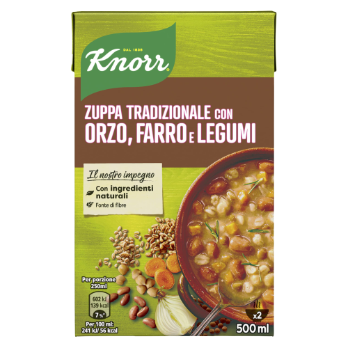 KNORR SOUP BARLEY SPELT AND LEGUMES BRICK 500 ML (12 in a box)