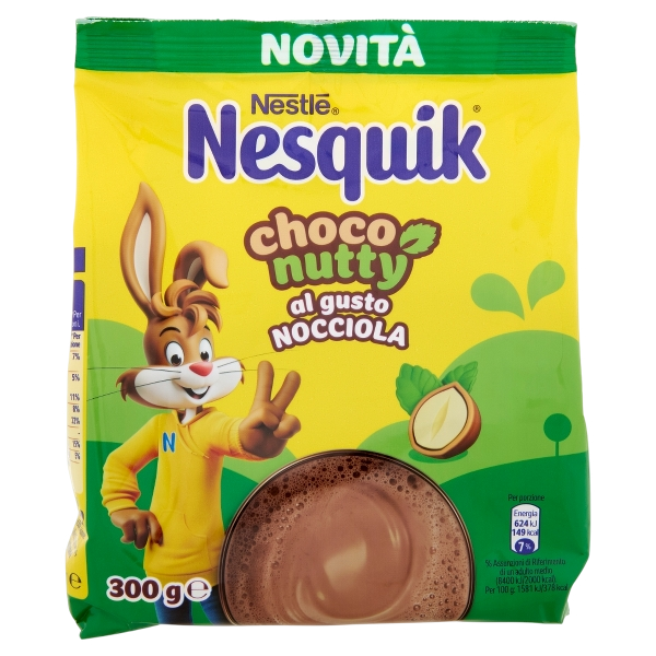NESTLE' NESQUIK WATER-SOLUBLE INSTANT CHOCO NUTTY HAZELNUT DRINK 300 GR (14 in a box)