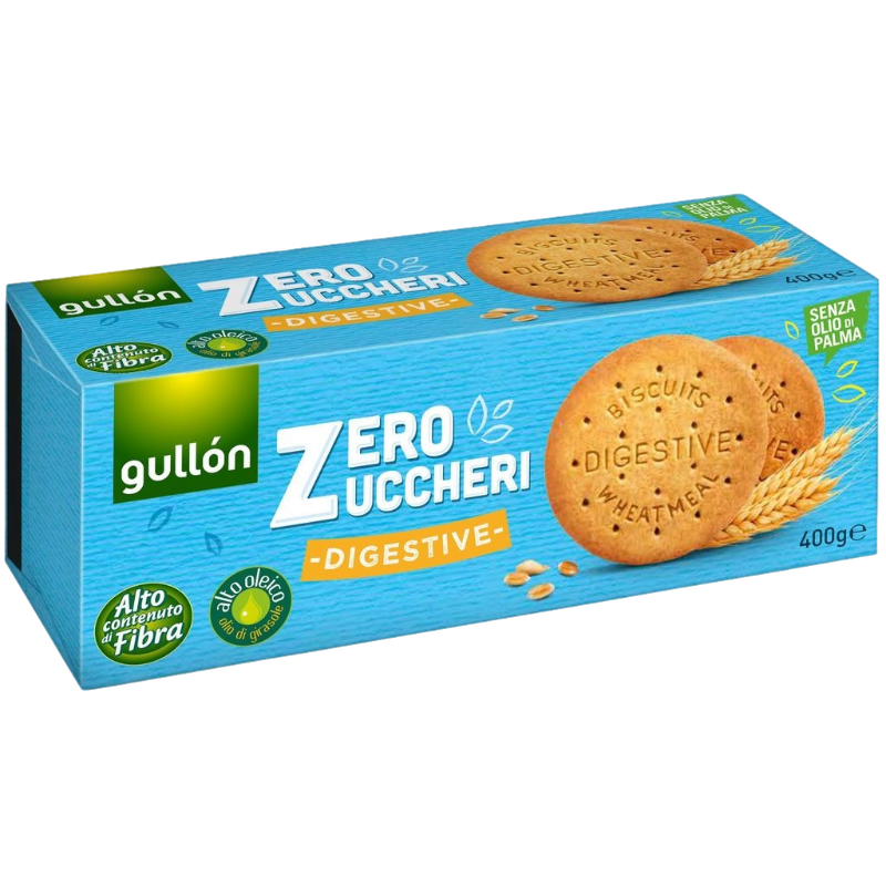 GULLON BISCOTTI WHOLEMEAL ZERO ZUCCHERI DIGESTIVE 400 GR (15 in a box)