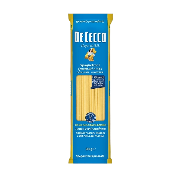 DE CECCO PASTA DI SEMOLA SPAGHETTONI QUADRATI N.413 500 GR (24 in a box)