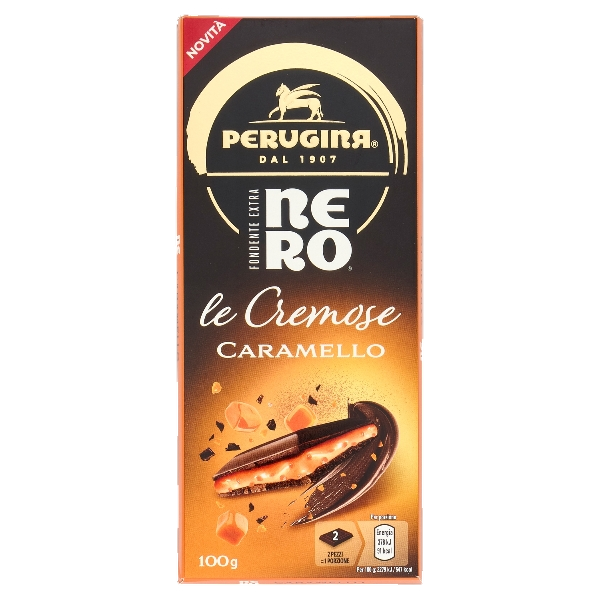 PERUGINA NERO CHOCOLATE BAR EXTRA DARK CREAMY CARAMEL 100 GR (14 in a box)