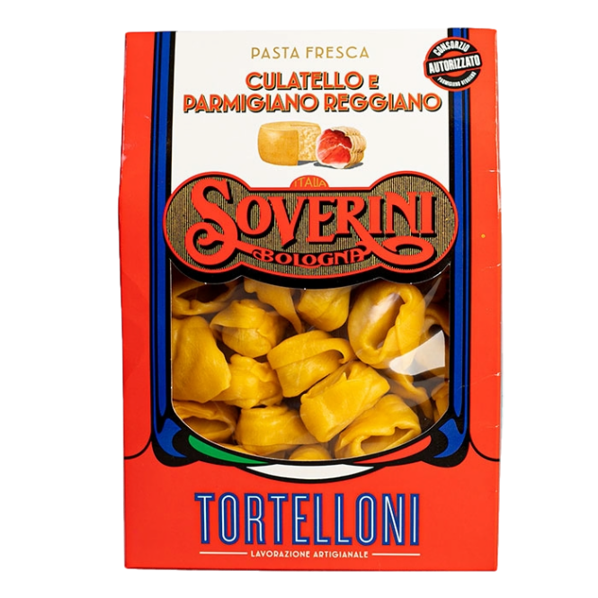 SOVERINI STUFFED PASTA TORTELLONI WITH CULATELLO AND PARMIGIANO REGGIANO 250 GR (6 in a box)