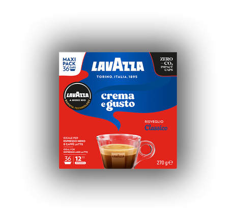 LAVAZZA COFFEE CAPSULES A MODO MIO CREMA E GUSTO CLASSICO X36 270 GR (10 in a box)