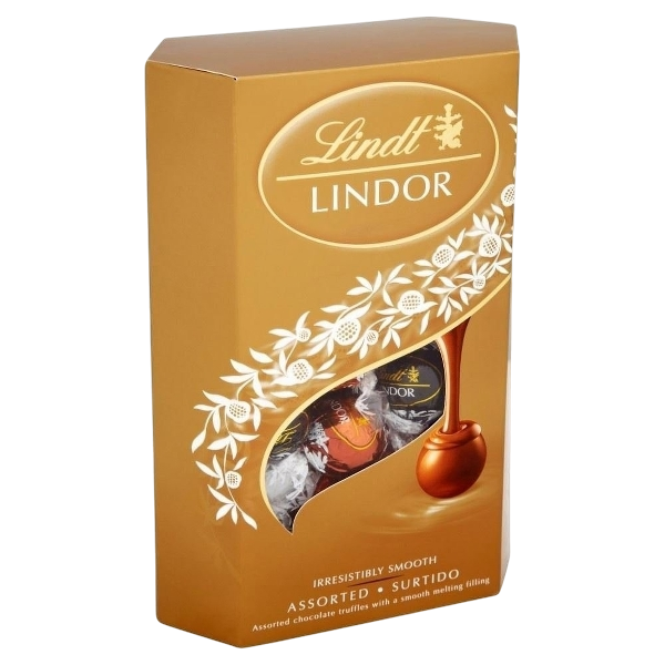 LINDT LINDOR PRALINES CORNET CHOCOLATE ASSORTED 337 GR (8 in a box)