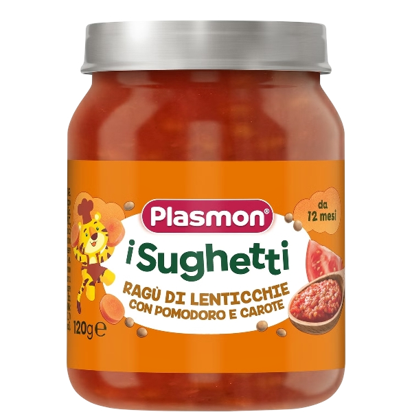 PLASMON SUGHETTI FOR BABY RAGU' OF LENTILS 120 GR (6 in a box)