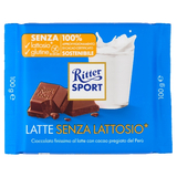 RITTER SPORT CHOCOLATE BAR LACTOSE FREE MILK CHOCOLATE 100 GR (12 in a box)