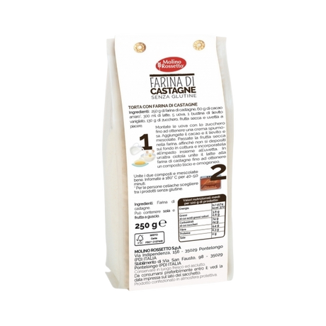 MOLINO ROSSETTO FLOURS CHESTNUT 250 GR (10 in a box)
