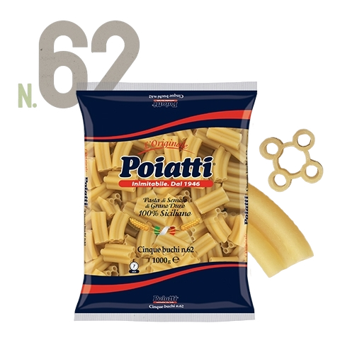 POIATTI PASTA DI SEMOLA CINQUE BUCHI N.62 1 KG (12 in a box)