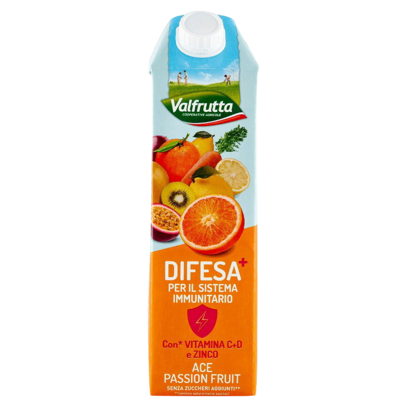 VALFRUTTA DIFESA FRUIT JUICE ACE PASSION FRUIT BRICK 1 LT (6 in a box)