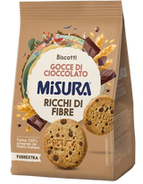 MISURA FIBRE EXTRA BISCOTTI WHOLEMEAL CHOCOLATE CHIPS 290 GR (10 in a box)