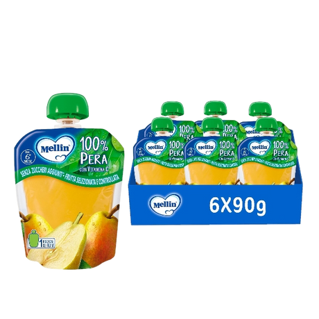 MELLIN FRUIT JUICE POUCH PEAR 90 GR (6 in a box)