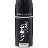 MALIZIA DEO PARFUM MAN BLACK & WILD SPRAY 150 ML (12 in a box)