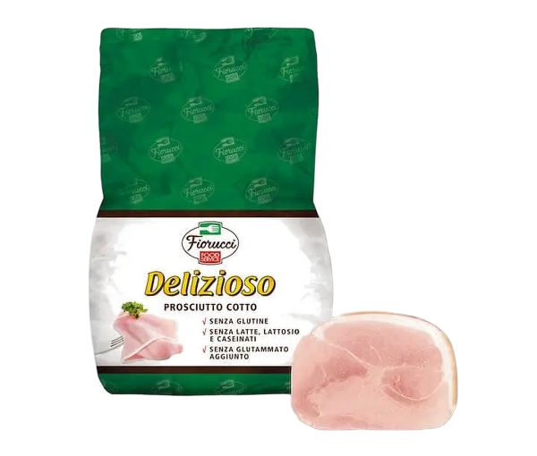 FIORUCCI PROSCIUTTO COTTO DELIZIOSO 1/2 KG £10.95 AL KG (APPROX 4 KG) PROMO £8.99
