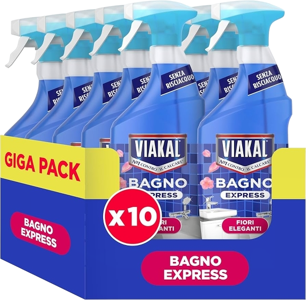 VIAKAL DEGREASER DESCALER EXPRESS BATHROOM ELEGANT FLOWERS SPRAY 470 ML (10 in a box)