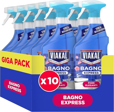VIAKAL DEGREASER DESCALER EXPRESS BATHROOM ELEGANT FLOWERS SPRAY 470 ML (10 in a box)
