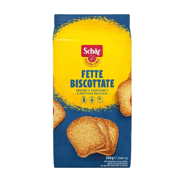 SCHAR BAKERY RUSKS FETTE BISCOTTATE GLUTEN FREE 250 GR (10 in a box)