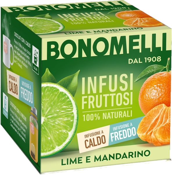 BONOMELLI INFUSION FRUITS LIME AND MANDARINO X12 (12 in a box)