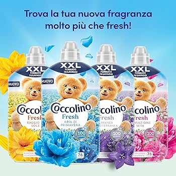 COCCOLINO SOFTENER CONCENTRATED FRESH ARIA DI PRIMAVERA 87 WASHES 952 ML (6 in a box)