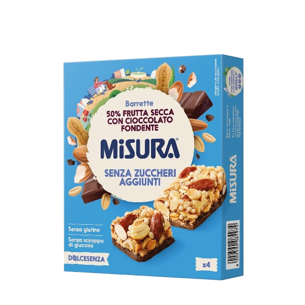 MISURA DOLCE SENZA SNACK BARS DARK CHOCOLATE 120 GR (10 in a box)