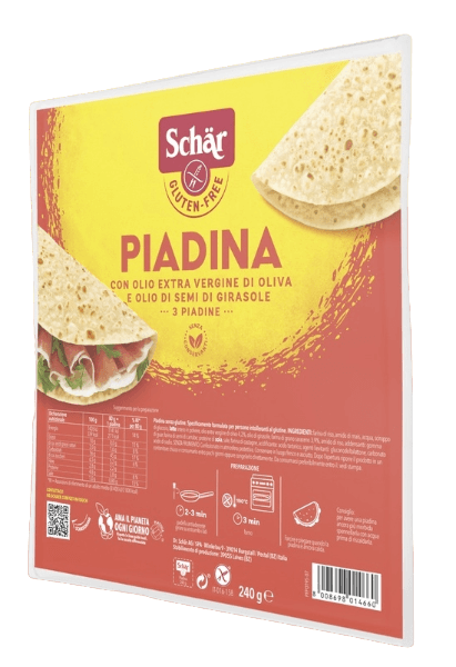 SCHAR BAKERY PIADINA GLUTEN FREE X3 240 GR (6 in a box)