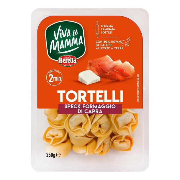 VIVA LA MAMMA STUFFED PASTA TORTELLINI WITH SPECK & GOAT CHEESE 250 GR (6 in a box)