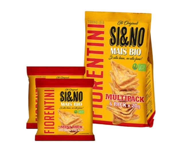 FIORENTINI ORGANIC SI&NO SNACK CORN MULTIPACK X6 120 GR (8 in a box)