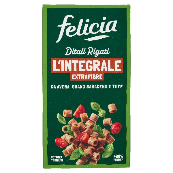 FELICIA PASTA GLUTEN FREE L'INTEGRALE EXTRAFIBRE DITALI RIGATI 340 GR (10 IN A BOX)