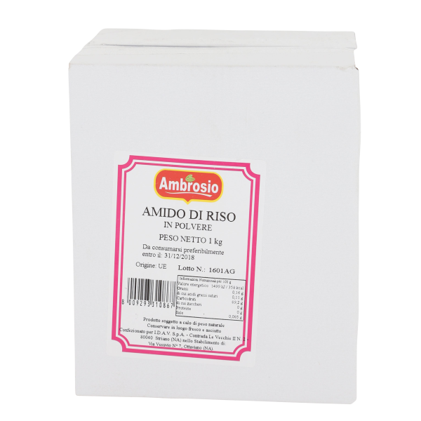AMBROSIO FLOURS POWDER RICE STARCH 1 KG (1 in a box)