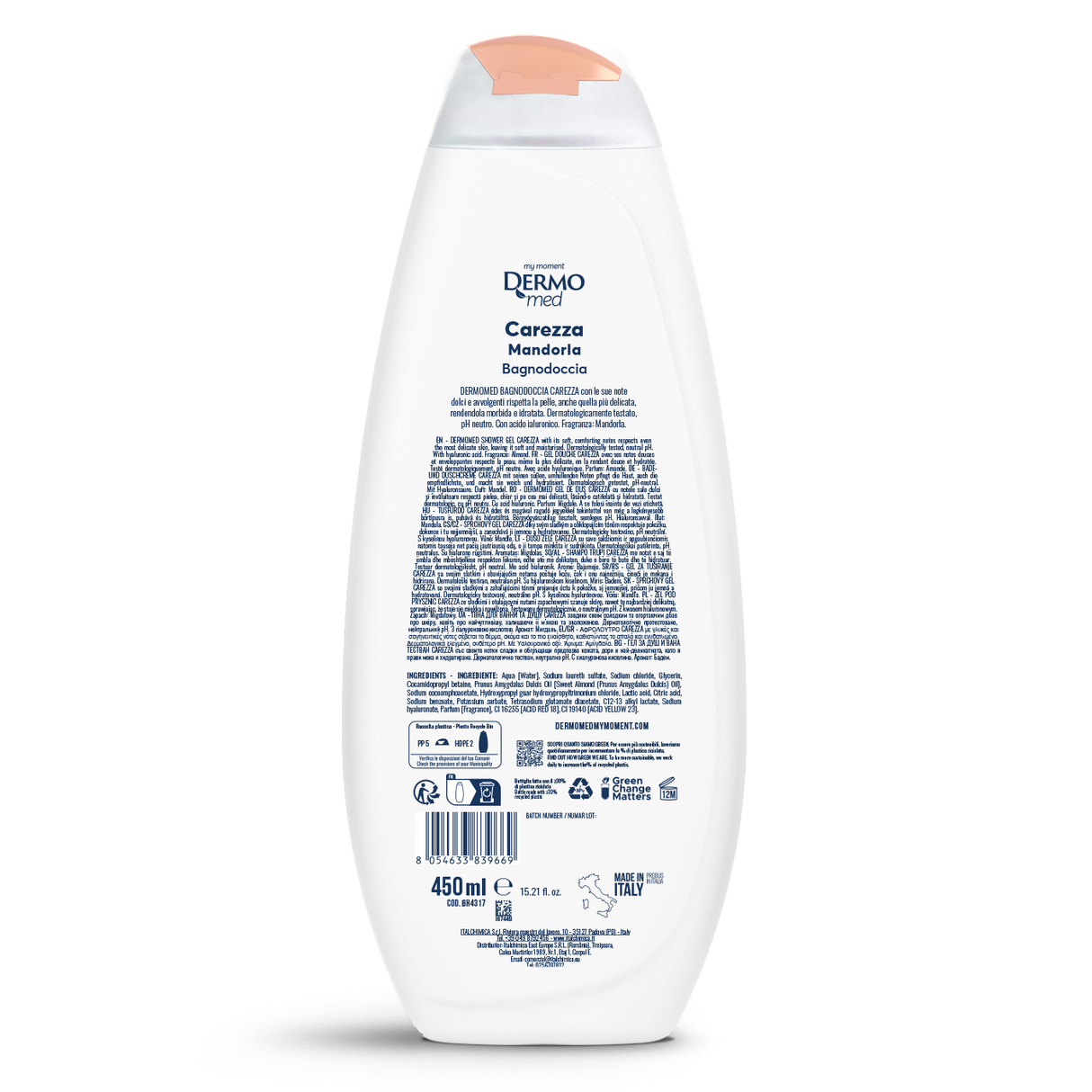 DERMOMED SHOWER BATH CARESS ALMOND 600 ML (12 in a box)