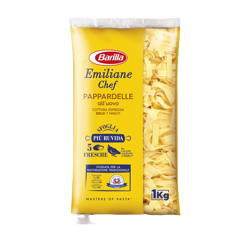 BARILLA PASTA ALL'UOVO EMILIANE CHEF PAPPARDELLE 1 KG (6 IN A BOX)