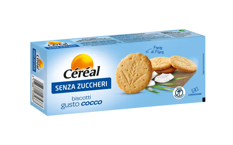 CEREAL BISCUITS SENZA ZUCCHERI COCONUT 132 GR (12 in a box)