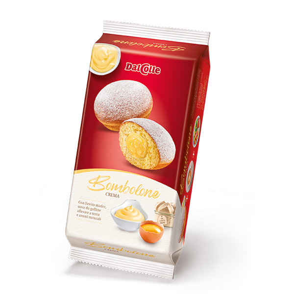 DAL COLLE SNACK BOMBOLONE CREAM PASTICCERA 210 GR (12 in a box)