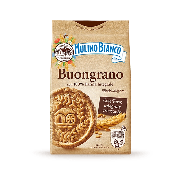 MULINO BIANCO BISCOTTI WHOLEMEAL BUONGRANO 350 GR (12 in a box)