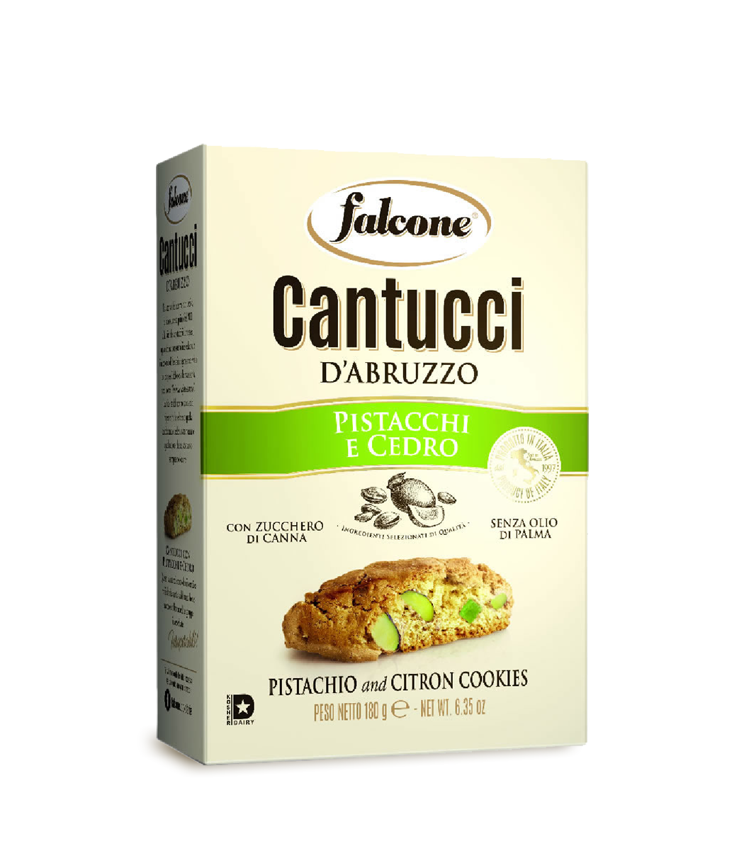 FALCONE BISCUITS CANTUCCI D'ABRUZZO PISTACHIOS AND CEDAR 180 GR (12 in a box)