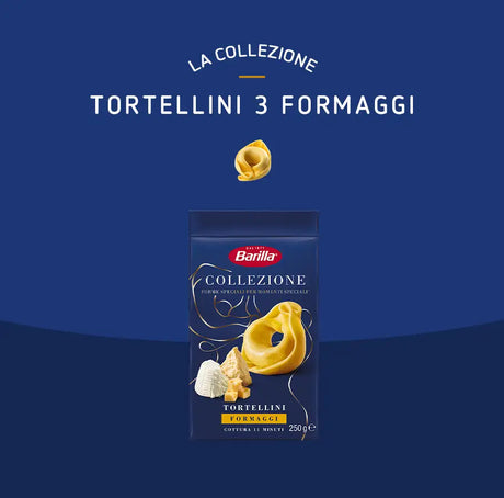 BARILLA STUFFED PASTA TORTELLINI WITH THREE CHEESE 250 GR (10 IN A BOX)
