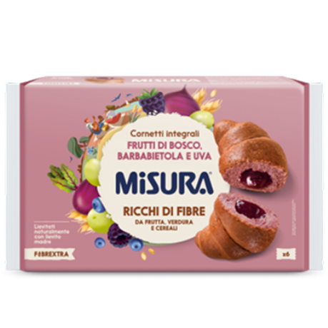 MISURA FIBRE EXTRA CORNETTI WHOLEMEAL BERRIES BEETS GRAPES X6 300 GR (8 in a box)