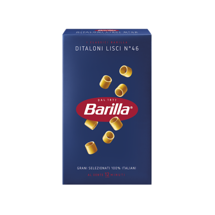 BARILLA PASTA DI SEMOLA DITALONI LISCI N.46 500 GR (28 in a box)