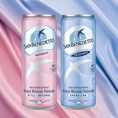 SAN BENEDETTO CARBONATED WATER CANS 330 ML (24 in a box)