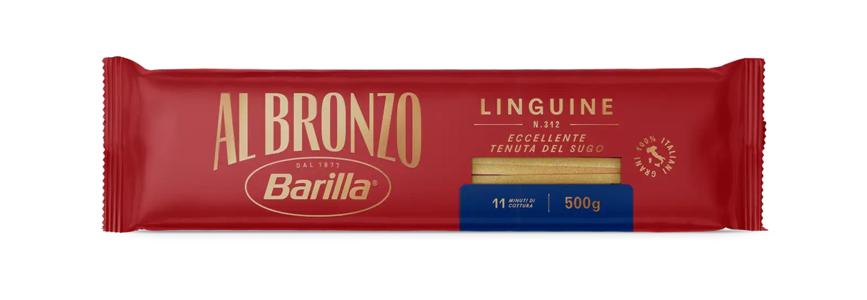 BARILLA PASTA DI SEMOLA AL BRONZO LINGUINE N.312 500 GR (24 in a box)