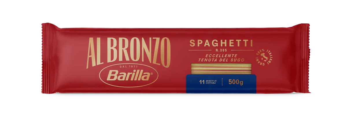 BARILLA PASTA DI SEMOLA AL BRONZO SPAGHETTI N.305 500 GR (24 in a box)