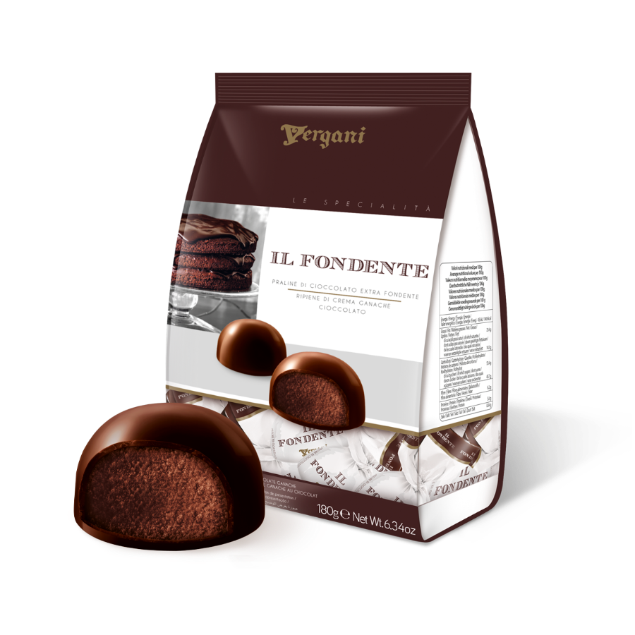 VERGANI PRALINES CHOCOLATE EXTRA DARK IL FONDENTE 180 GR (12 in a box)