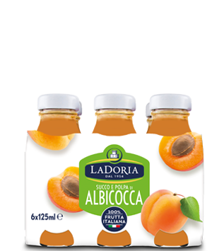 LADORIA FRUIT JUICE APRICOT GLASS 125 ML X6 (4 IN A BOX)