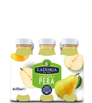 LADORIA FRUIT JUICE PEAR GLASS 125 ML X6 (4 IN A BOX)