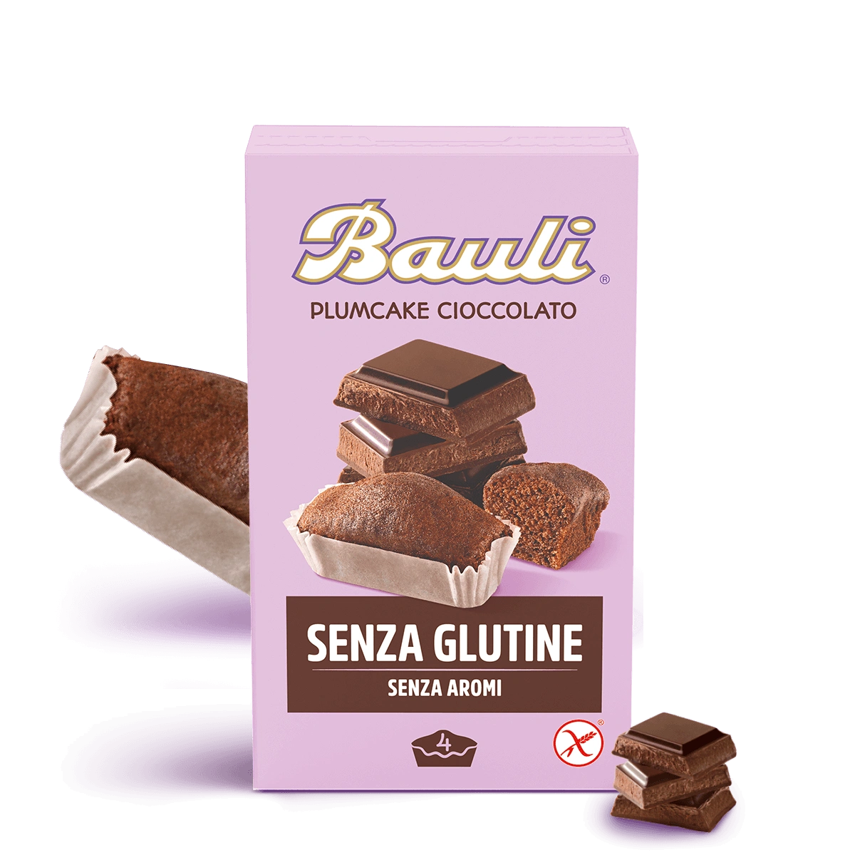 BAULI PLUMCAKE CHOCOLATE GLUTEN FREE X4 132 GR (8 in a box)
