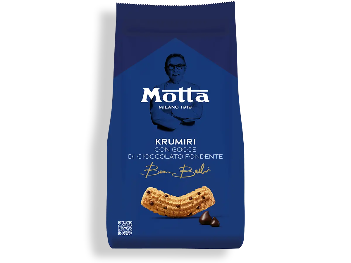 MOTTA BISCOTTI KRUMIRI DROPS OF DARK CHOCOLATE 300 GR (12 in a box)