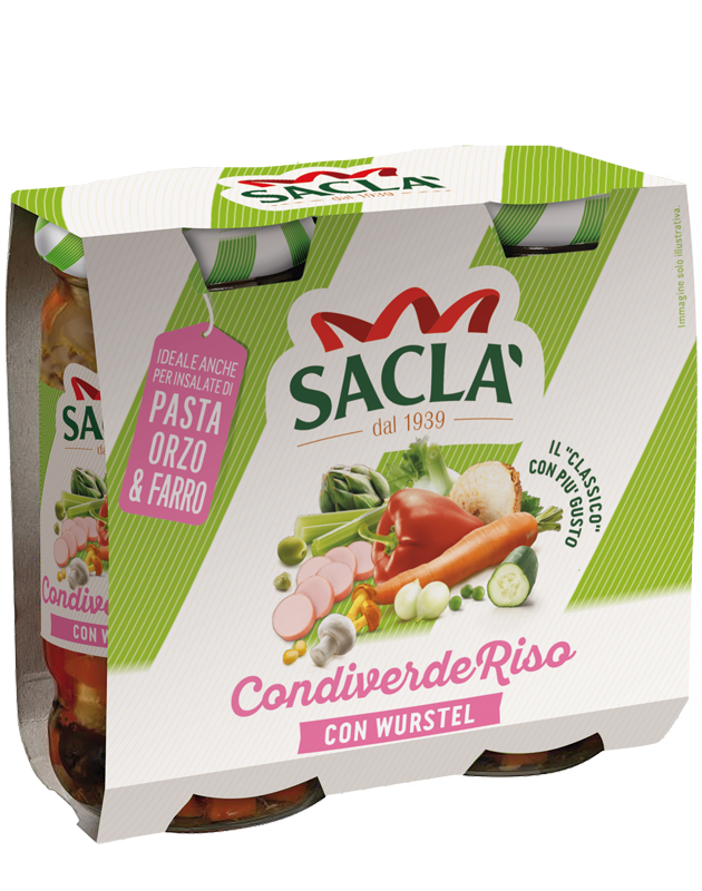 SACLA' CONDIVERDE RISO WITH WURSTEL IN OIL 290 GR X2 (6 in a box)