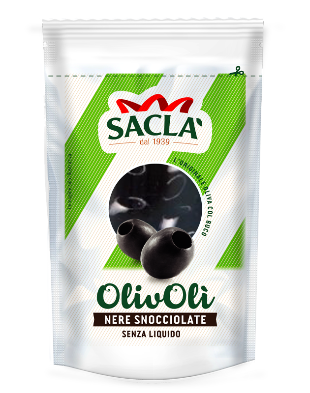 SACLA' OLIV OLI OLIVES PITTED BLACK 75 GR (24 in a box)